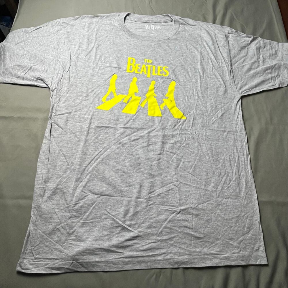 The Beatles Shirt Light Gray Yellow XL Abbey Road